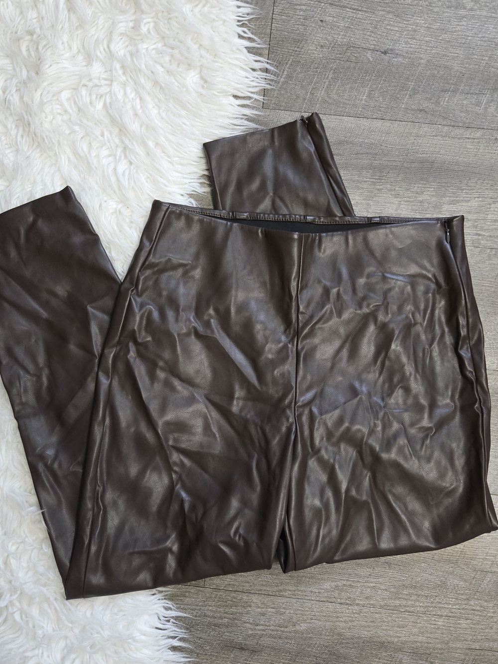 Old Navy Brown Faux Leather Extra High Rise Skinny Pants